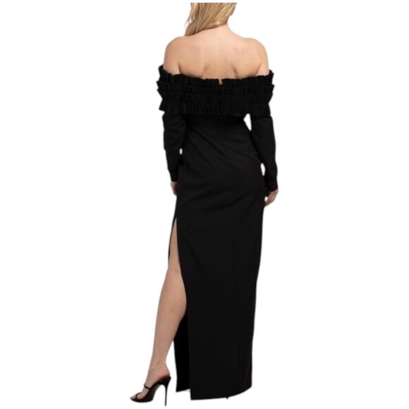 ONE33 SOCIAL Pleated Off The Shoulder Gown - Picture 4 of 6
